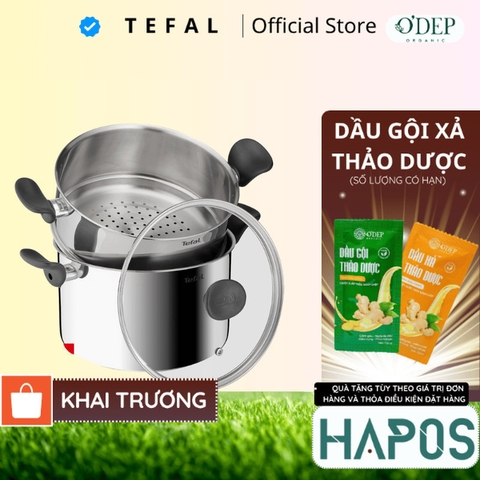 Nồi hấp Inox 18/10 Tefal Couscous Primary E3089504 24cm - Thép không gỉ - Đế 3 lớp - Bảo Hành 24 Tháng - HAPOS HOF