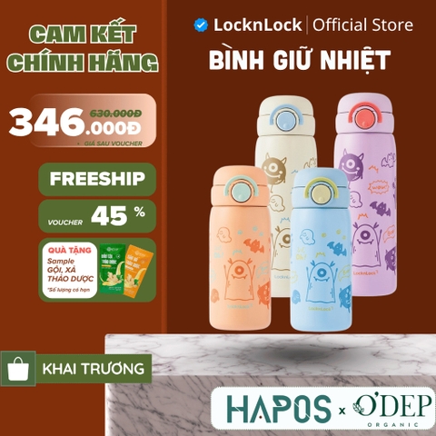 Bình giữ nhiệt 380ml - 510ml LocknLock School Fit Luminous LHC3387ORG, Thép không gỉ, Hàng chính hãng - HAPOS LOF 510ml Tím LHC3388VOL