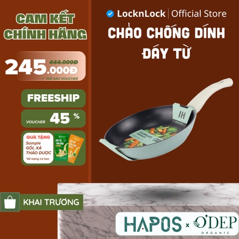 Chảo chống dính LocknLock đáy từ Rosemary 20cm-26cm CAW2646 CAF2446, Hàng Chính Hãng, Sử dụng được bếp từ - HAPOS LOF