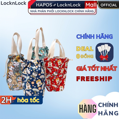Túi vải canvas 2 lớp có dây rút, đựng bình giữ nhiệt LocknLock, ly trà sữa, chất liệu dày dặn HPCV02 - HAPOS OFFICIAL Nhóm Mẫu 03