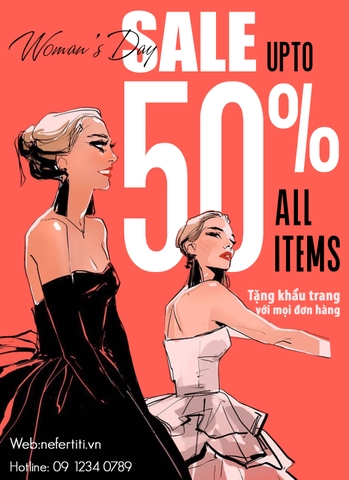 Chào tháng phụ nữ với siêu ưu đãi lên tới 50% toàn bộ sản phẩm