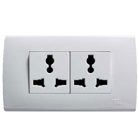 Ổ cắm đôi 2 chấu A83-2MC03