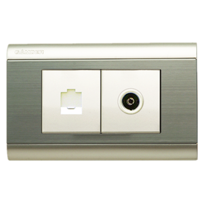 Ổ cắm 3 chấu + ổ cắm mạng C9-C03E02