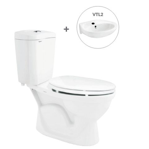 Bàn cầu hai khối VI28 + Chậu VTL2 (hoặc VTL3)