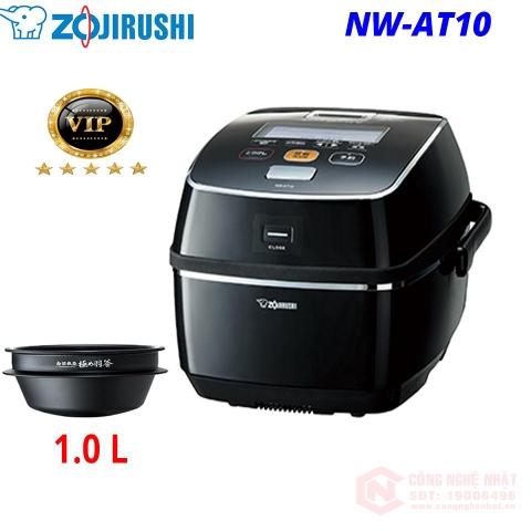 Nồi cơm điện cao tần áp suất IH Zojirushi NW-AT10-BZ 1L Nồi VIP xoong đúc 2 đáy made in Japan MỚI 100%