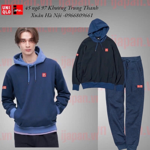 Bộ quần áo nỉ thể thao tennis, pickleball chính hãng Uniqlo có mũ chui đầu - 453613