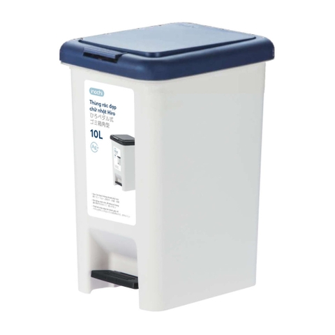 Thùng rác đạp chữ nhật Hiro 10L (loại kèm ruột)