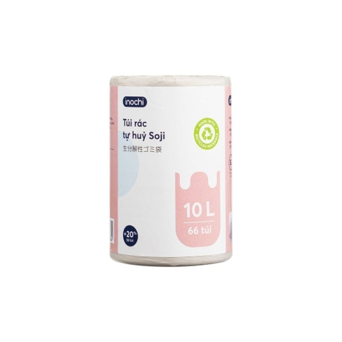 Túi rác tự huỷ Soji 10L x 66 túi (Túi miệng lượn sóng)