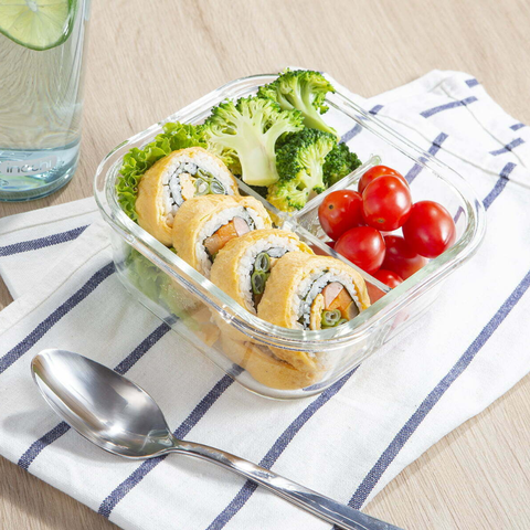 Hộp thủy tinh vuông Nikko 800 ml (3 ngăn)