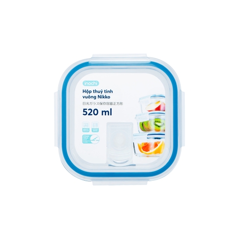 Hộp thuỷ tinh vuông Nikko 520 ml