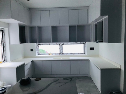 Thi công mặt bếp đá solid surface korean công ty SAGITA