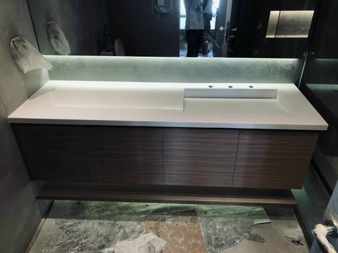Đá solid surface cao cấp ốp chậu nguyên khối