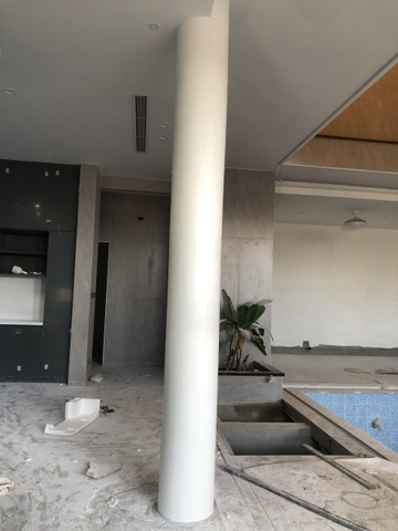 Đá solid surface korean ốp cột tròn hiện đại