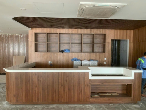 Dự án ốp mặt đá solid surface cho quầy tại đảo Hòn Rớ , Tp Nha Trang