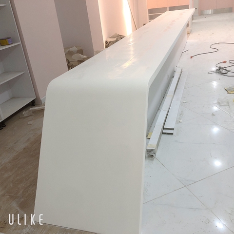 Đá solid surface korean ốp quầy Bar uốn cong