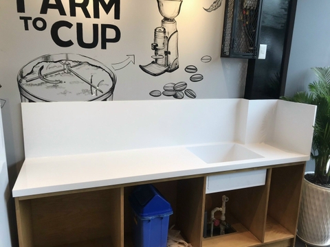 Đá nhân tạo Solid surface ốp bàn Bar cho quán cà phê tại quận 1, Hồ chí minh