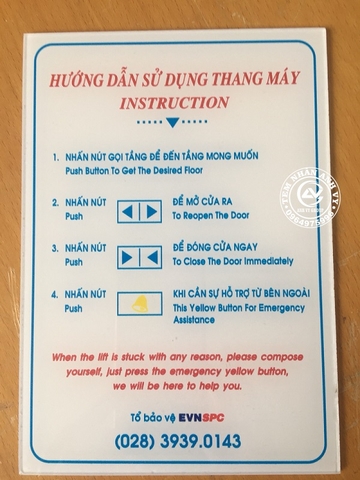 Biển HDSD chất liệu mika in UV