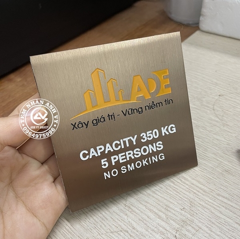 Logo chất liệu inox vân tóc đồng ăn mòn