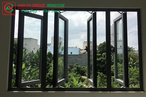 Cửa sổ mở quay 4 cánh nhôm PMA