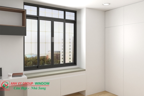 Cửa sổ mở trượt 4 cánh nhôm PMA