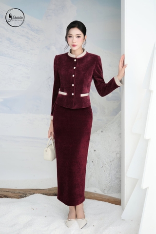 Áo vest cổ 3 phân phối màu đỏ