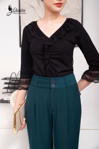 Quần baggi 1 ly màu xanh