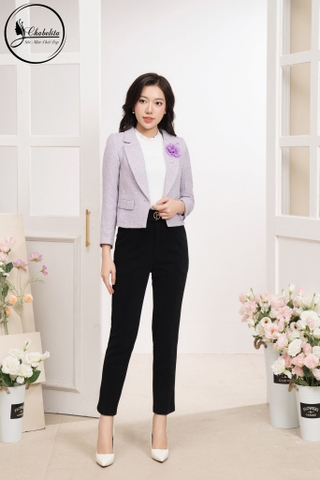 Quần baggy nhung màu đen