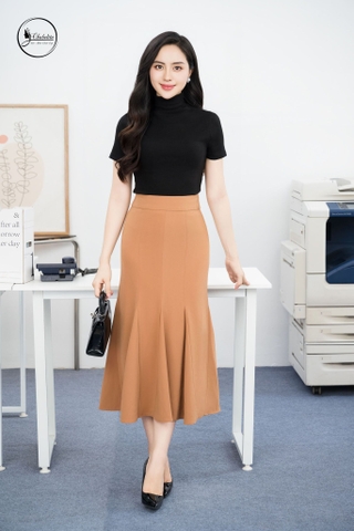 Chân váy ôm đuôi cá màu nâu