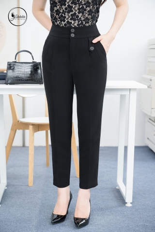 Quần baggy 2 ly 2 cúc màu đen