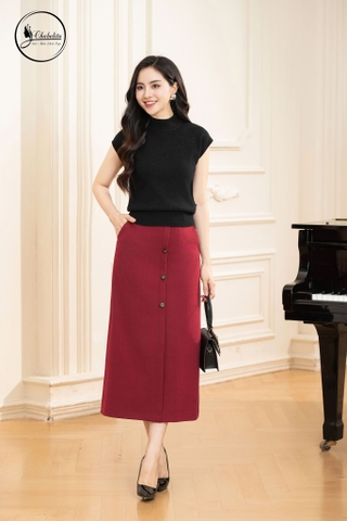 Chân váy dáng ôm túi chéo màu đỏ