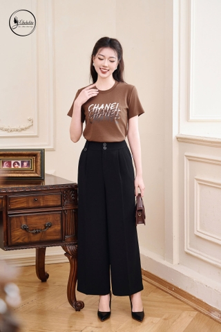 Áo cotton CHANEL màu nâu