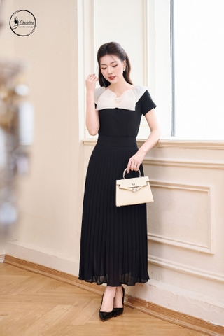 Áo trễ vai cách điệu màu đen