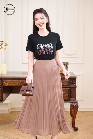 Áo cotton CHANEL màu đen