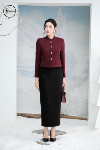 Áo vest cổ tàu màu đỏ