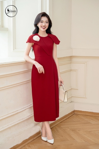 Đầm xòe sát nách màu đỏ