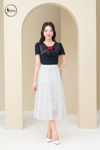 Áo sơ mi phối đen