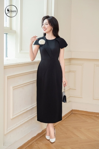 Đầm xòe sát nách màu đen