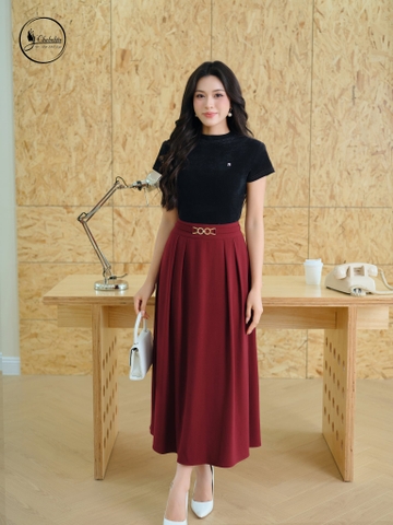 Áo nhung cổ 3 phân màu đen