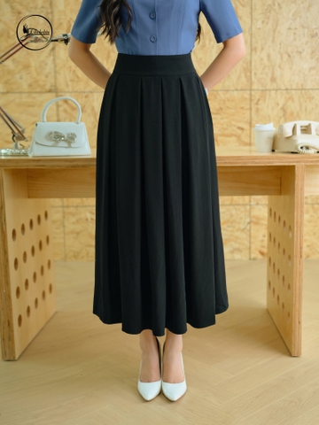 Chân váy xòe xếp ly màu đen