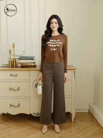 Áo len tay dài cloptop màu nâu