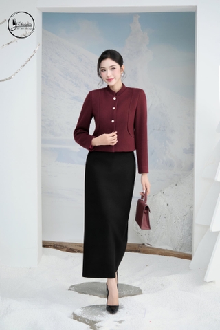 Áo vest cổ tàu màu đỏ