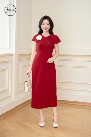 Đầm xòe sát nách màu đỏ