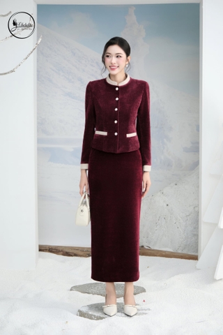 Áo vest cổ 3 phân phối màu đỏ