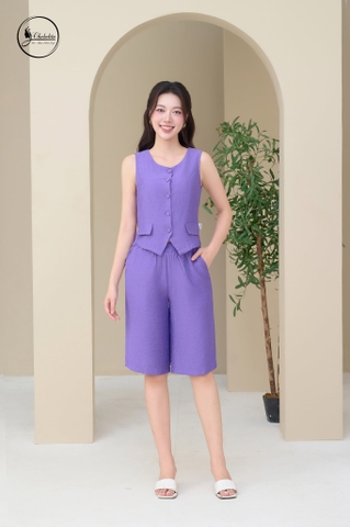 Sét bộ quần lửng áo sát nách màu tím
