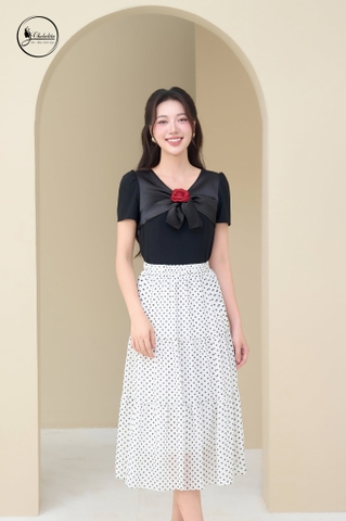 Áo sơ mi phối đen