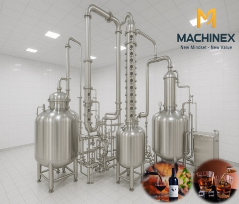 Dây chuyền chưng cất rượu cao cấp công nghệ tháp đa tầng Châu Âu