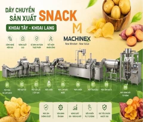 Dây Chuyền Sản Xuất Snack Khoai Tây, Khoai Lang