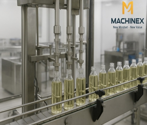 Dây chuyền chiết rót dầu dừa đóng chai