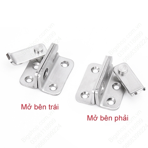 Chốt cửa bằng inox 304, loại có lỗ để khóa chống trộm, mở bên trái hoặc phải tùy chọn