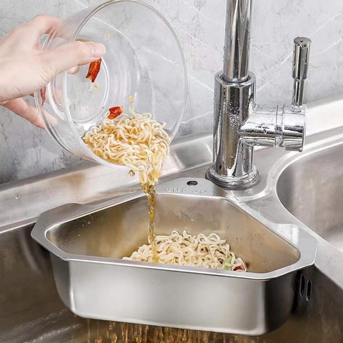 Khay lọc rác lọc đồ thừa gác chậu rửa bát bằng inox 304
